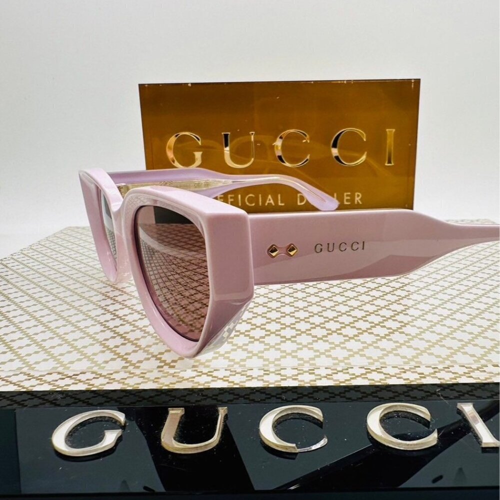 NWT Gucci GG1532SA-004 Pink Cat Eye 54mm Sunglasses - Picture 2 of 12